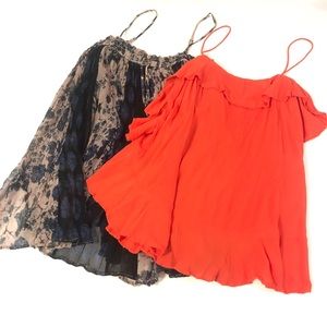 FREE PEOPLE BUNDLE 2 CAMISOLE FLOWY TANK TOPS